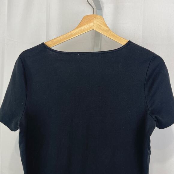 J. JILL Short Sleeve Compassion Tee Crew Neck Cotton Knit Black Size S - Picture 6 of 10